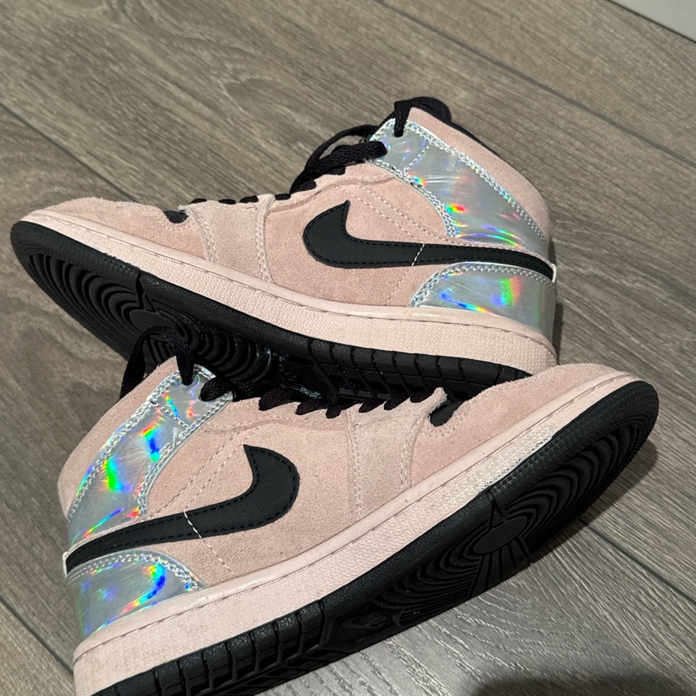 Nike Iridescent and Pink High-Top Sneakers